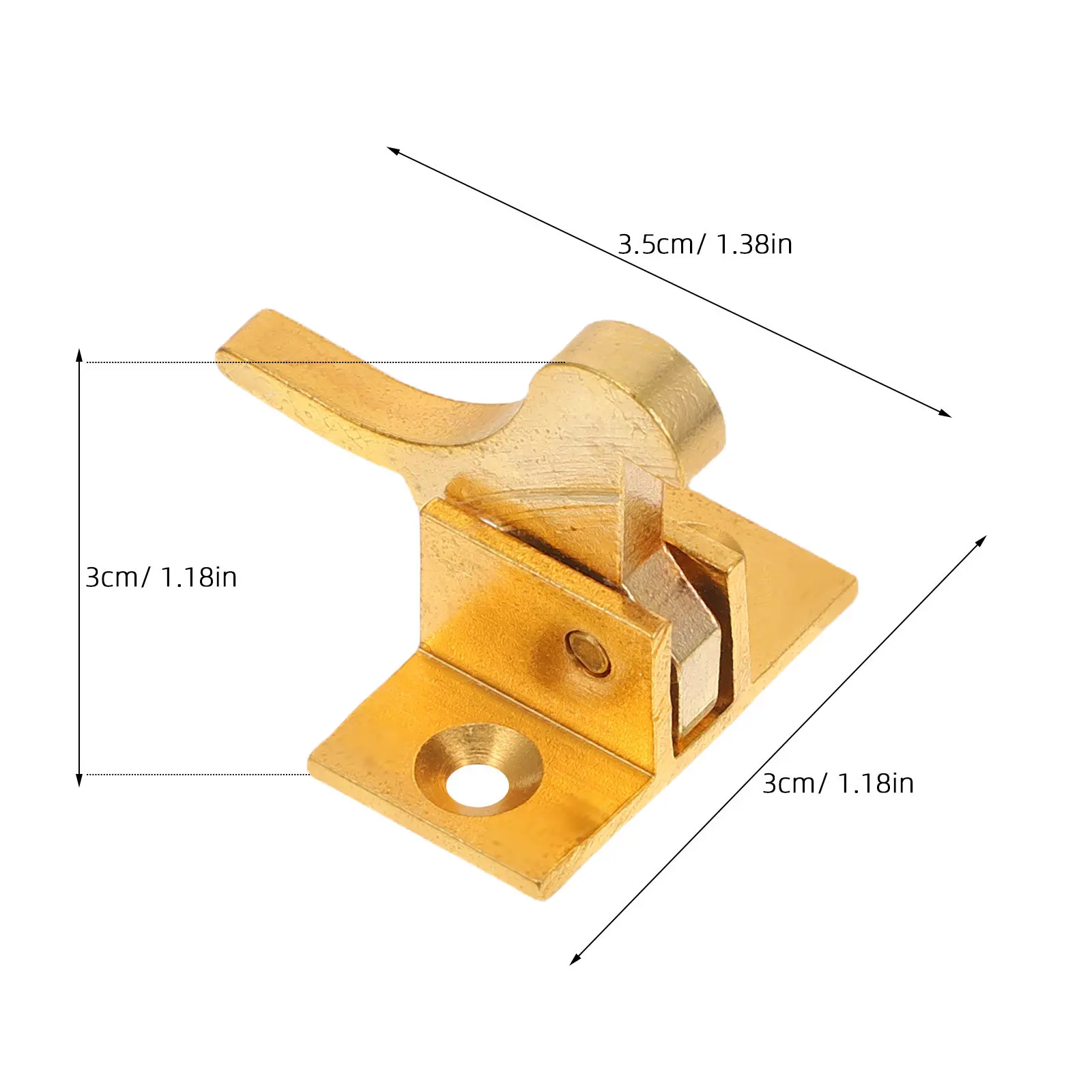 1Set Brass Retro Window Latch Exposed Security Buckle Heavy Duty Automatic Lock for Awning Windows Cabinet Doors Decor
