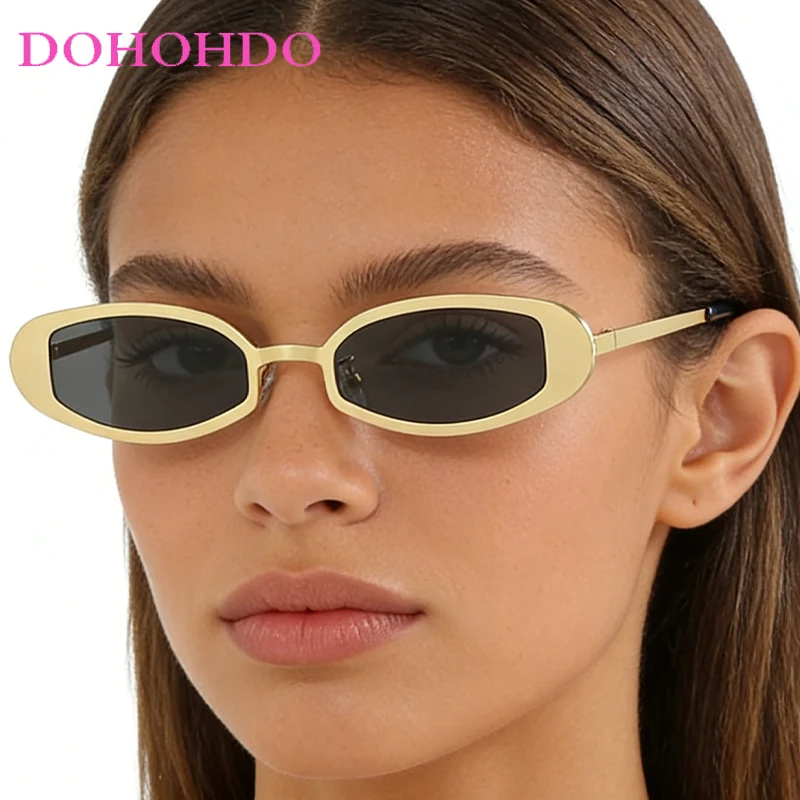 

Luxury Brand Designer Sun Glasses Men Trendy Metal Small Oval Sunglasses For Women Outdoor Fishing Driving Shades Ladies UV400