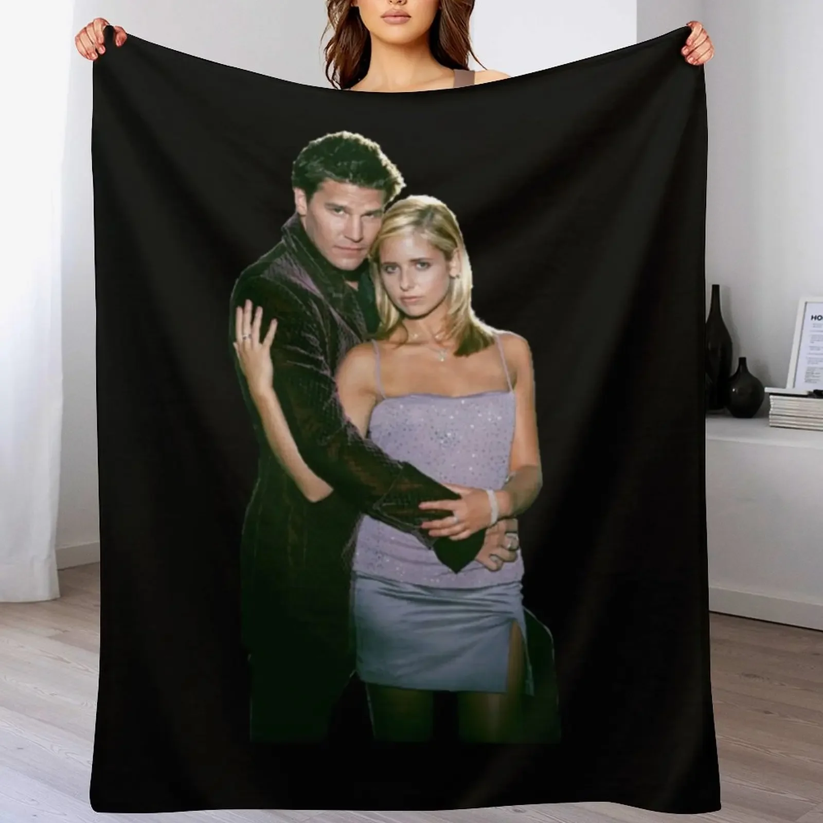 

BUFFY-ANGEL Throw Blanket Plush Soft Plush Plaid Nap Designers Blankets
