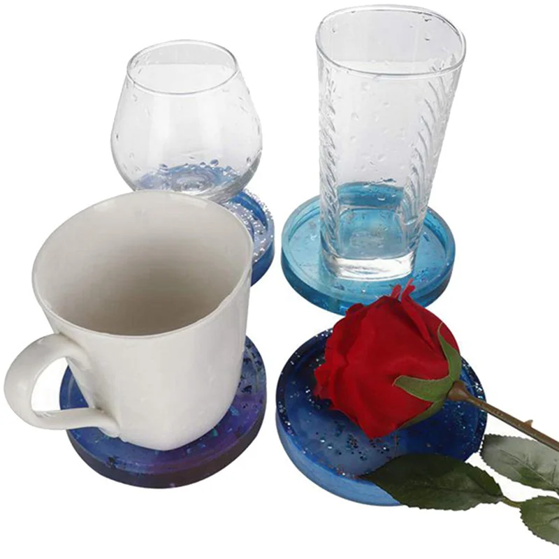 

A83F-25 Pack Big Diy Round Coaster Silicone Mold, Diameter 3.15Inch/8Cm, Molds For Casting With Resin, Cement