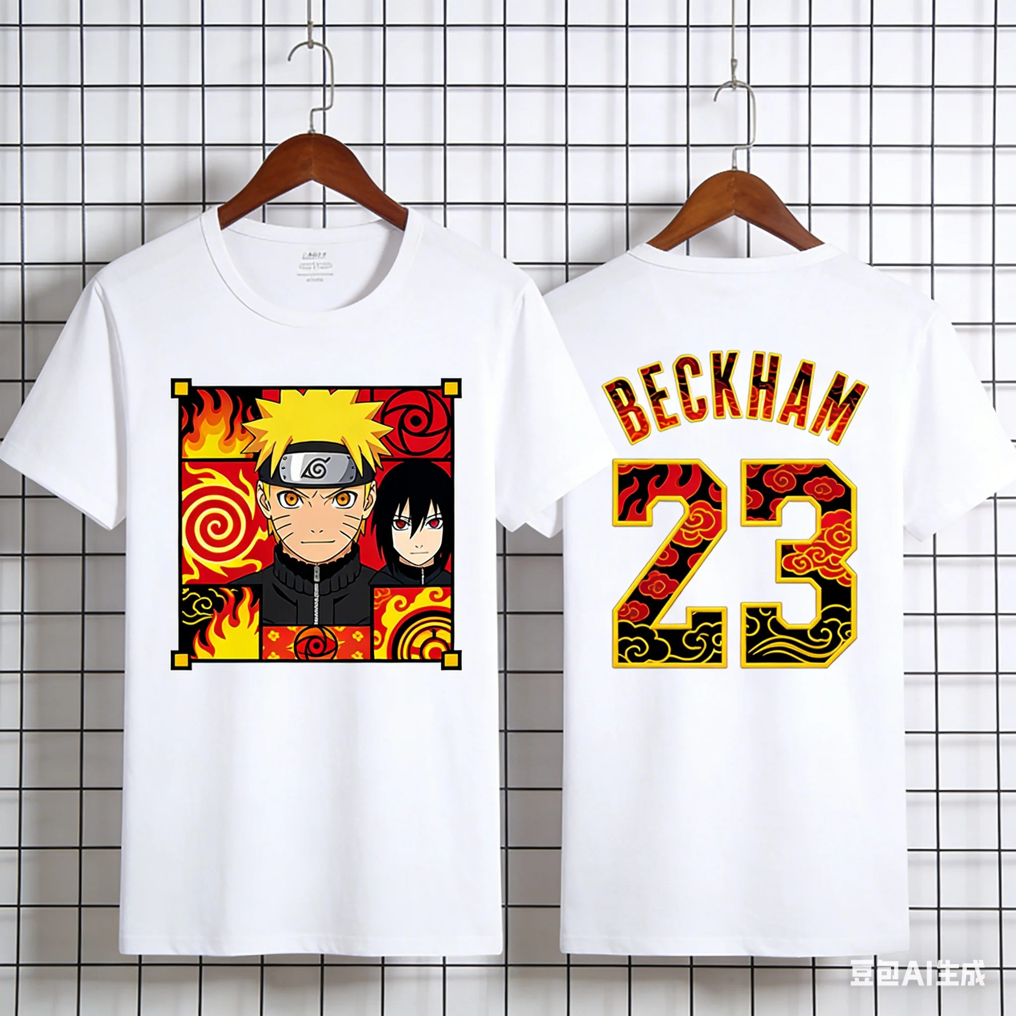 

2026-2027 Naruto × Soccer Star Collaboration Number Print T-Shirt Unisex High-Street Trend Loose Casual Short-Sleeve