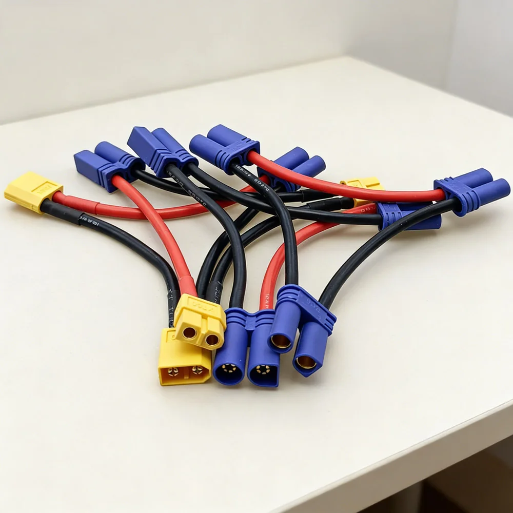 12AWG EC5 Battery Series Connection 1male 2female EC5 to XT60 Serial Connection Cable 1female 2male RC Battery Lipo Connector