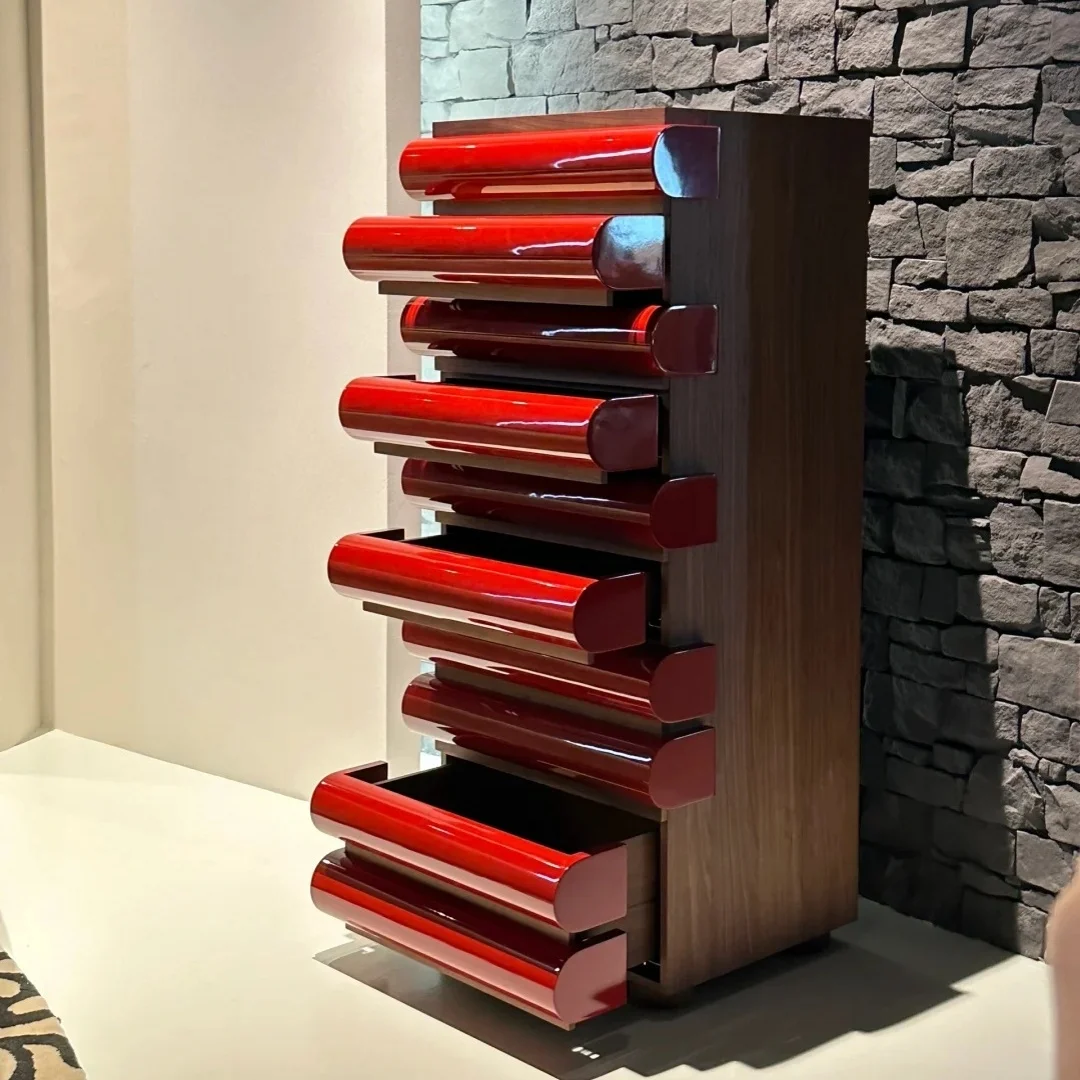 

Modern Italy Art Storage Cabinet Custom Large Capacity Drawer with Colorful Paint Decorative Wood Material Classy Design