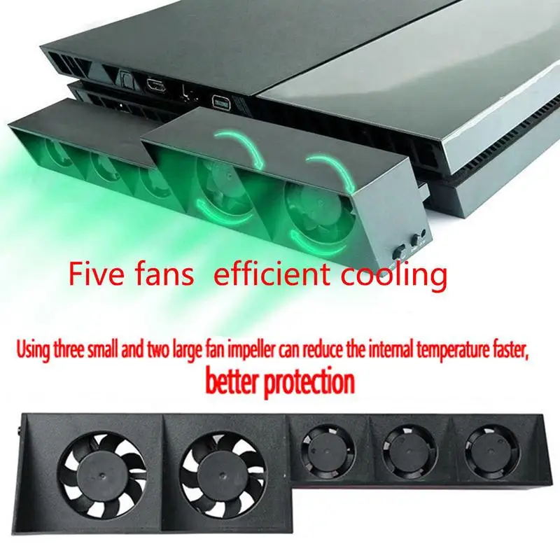 Smart Turbo Temperature Control USB Cooling Cooler 5-Fan For Sony Playstation PS 4 Pro PS4 Pro Radiation Fan