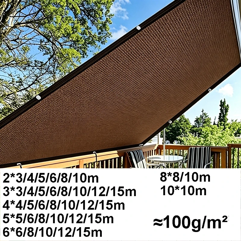 Large Sunshade Sail Thicken Sun Shelter Anti-UV 4mx4 5x5 6x6 8x8 10x10 Outdoor Yard Garden Balcony Camping Khaki Sun Shade Sail