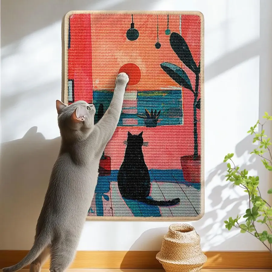 

Sisal Cat Scratcher Mat 23.6x15.7 Durable Scratch Rug Use for Floor amp Wall with Adhesive Tape, Protects Couch, Carpet amp Furn