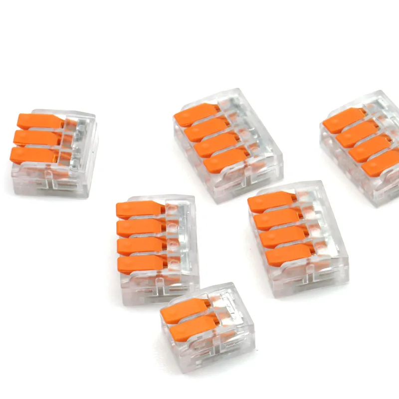 10pcs 3 Port Transparent Connector Quick Wiring Terminal  Press Type Wire Connection Terminal Combiner 2 Port 4 Port 5 Port