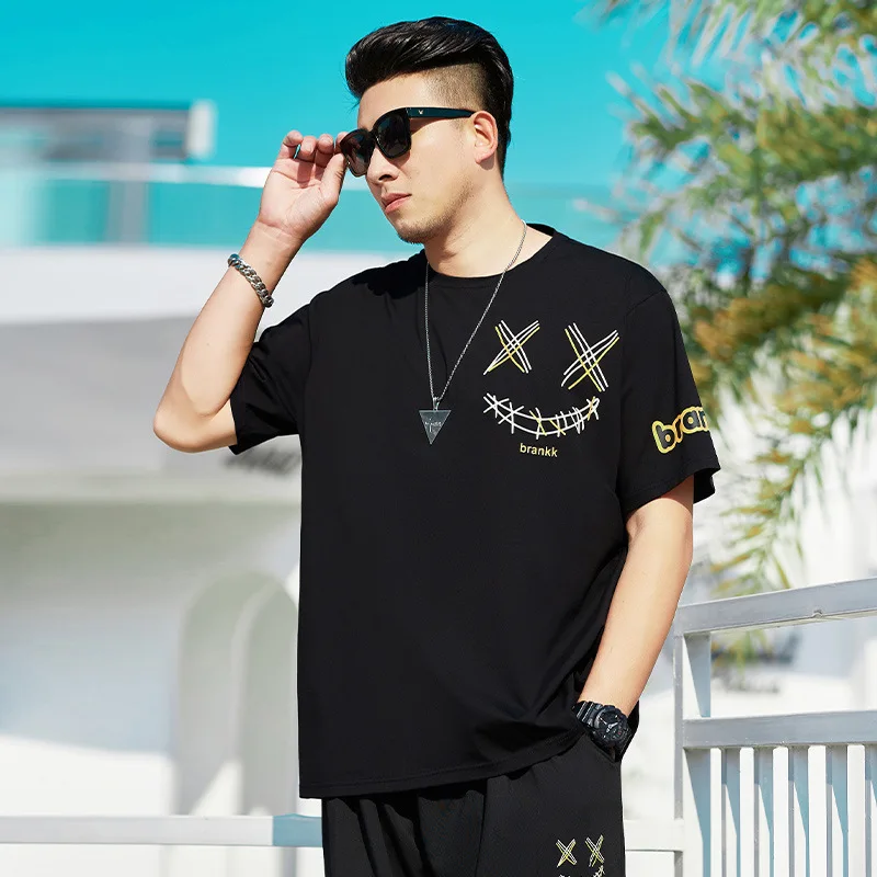 

Summer men O neck short sleeved T-shirt oversized casual loose Letter T-shirt 5xl 6xl oversized t shirt