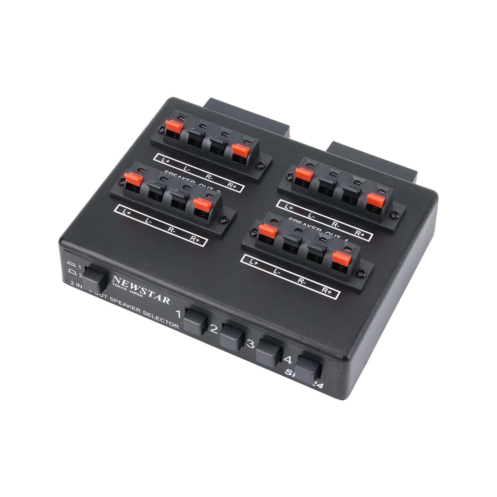 Imagem -03 - Mini Stereo Audio Selector Amplificador Switcher Box Speaker Splitter Original de Alta Qualidade Novo Sp24b Sp-24 Sp-220s 2-em4 Out