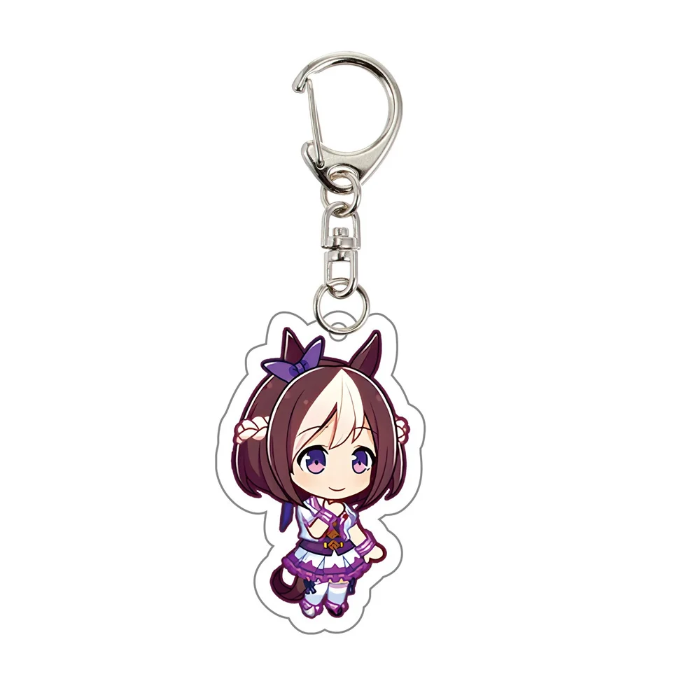 6CM Anime Pretty Derby Keychain Stand Model Ornament Accessories Goods Christmas Gifts