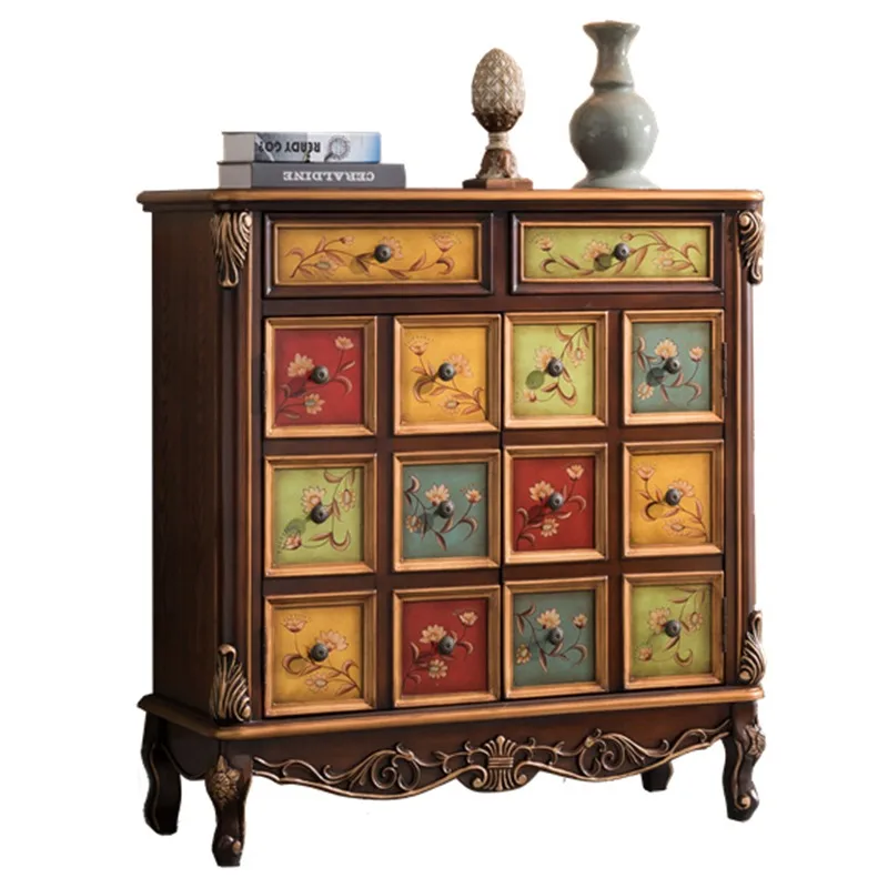 خزانة أحذية من الخشب الصلب الأوروبي، خزانة مدخل منزلية، حافة وجبة مطلية بحافة أمريكية #5