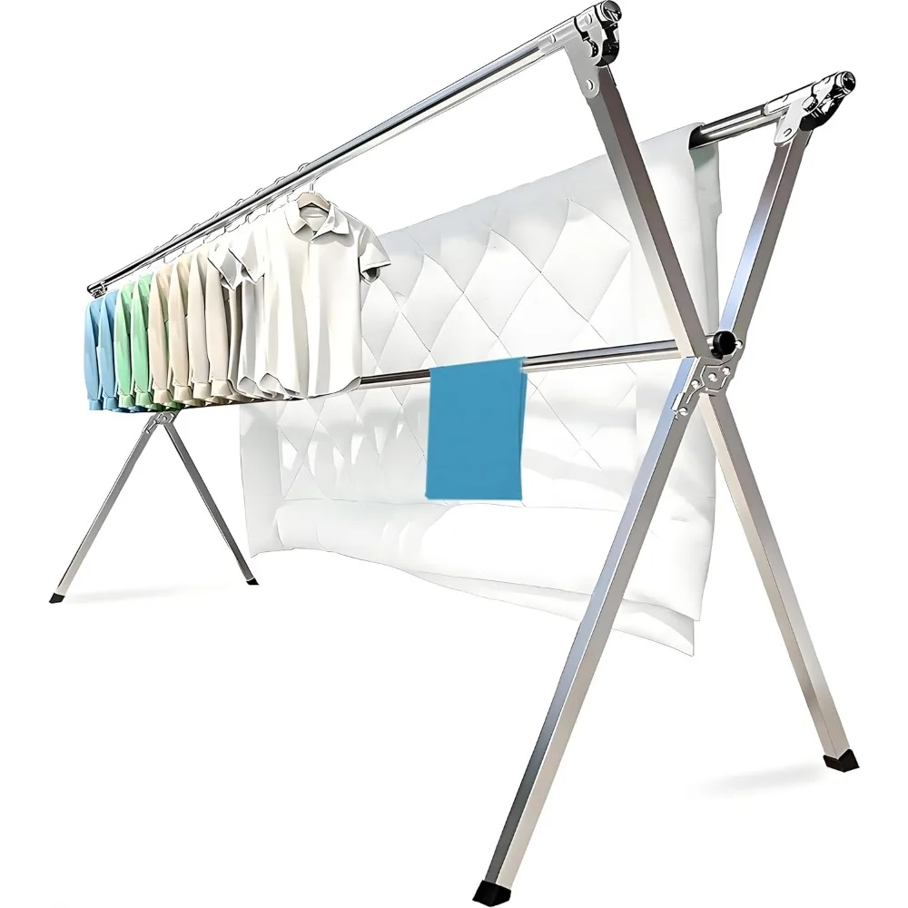 

Clothes Drying Racks Outdoor, Updated Version,Stainless Steel Laundry Drying Rack for Indoor Outdoor and The Balcony,Length Adju