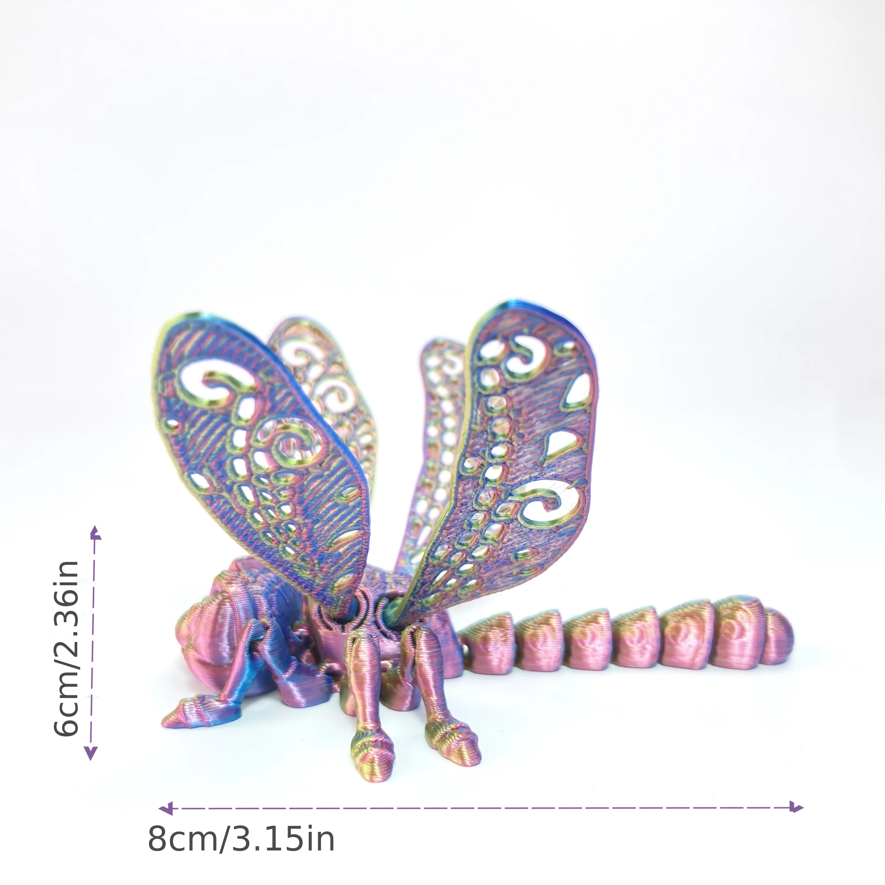 اليعسوب ثلاثية الأبعاد بمفاصل متحركة، ديكور مريح متعدد الألوان للمنزل والمكتب - هدايا مثالية للحفلات أو هدية إبداعية، Dragonflie