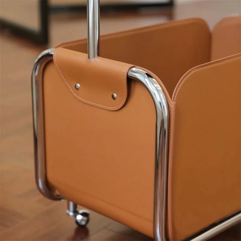 Stainless steel leather pocket storage, bedroom, living room floor removable bracket