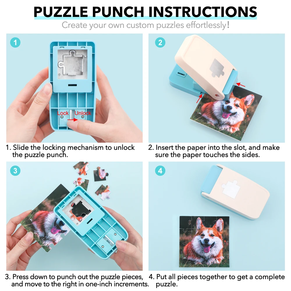 ألغاز لكمة صانع ألغاز صغيرة محمولة قطع ألغاز آلة تثقيب لألغاز الصور المخصصة #2