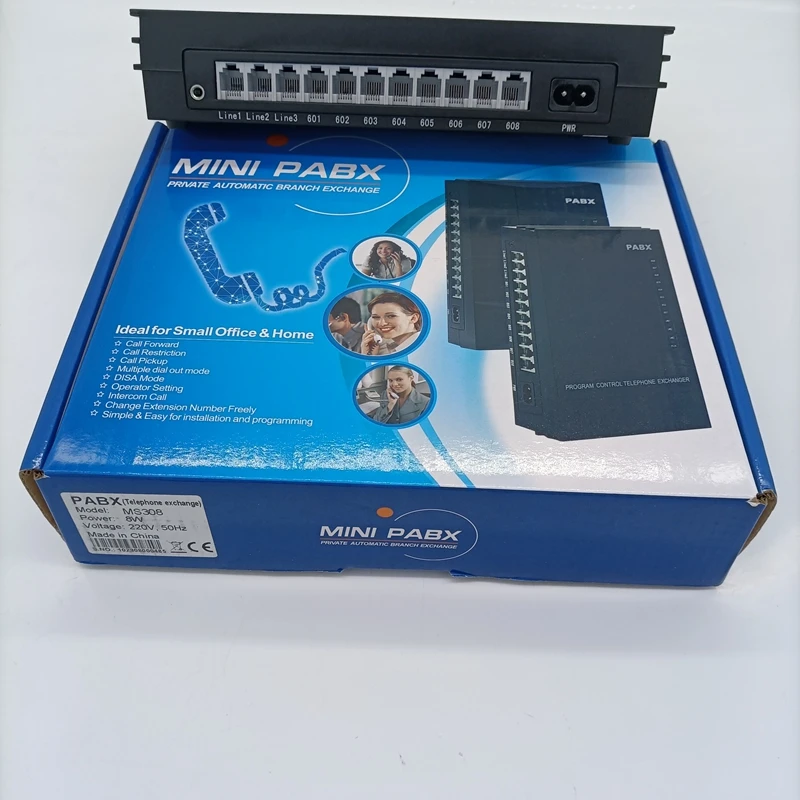 MS308 Telephone PBX Phone System / PABX with 3 CO Lines 8 Extensions Caller ID Transfer -Made in China