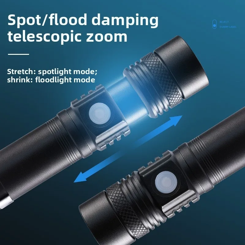 T6 Aluminum Alloy Zoom Flashlight: Super Bright, Long-Lasting, Pen Clip, for Outdoor Camping Home Emergency