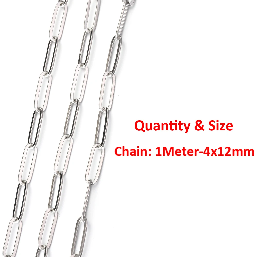 2 Meter 1 Meter Hochwertige Edelstahl-Drehketten für DIY-Halsketten, Armbänder, Kleidung und Schmuckherstellung Zubehör – Detail 4