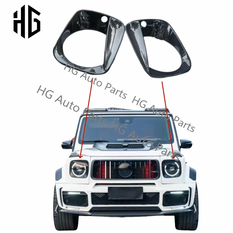 

Car Front Headlights Cover For Mercedes-Benz G-Class Wagon W464 W463A G63 G500 G550 2019-2020 Dry Carbon Fiber Headlamp Covers