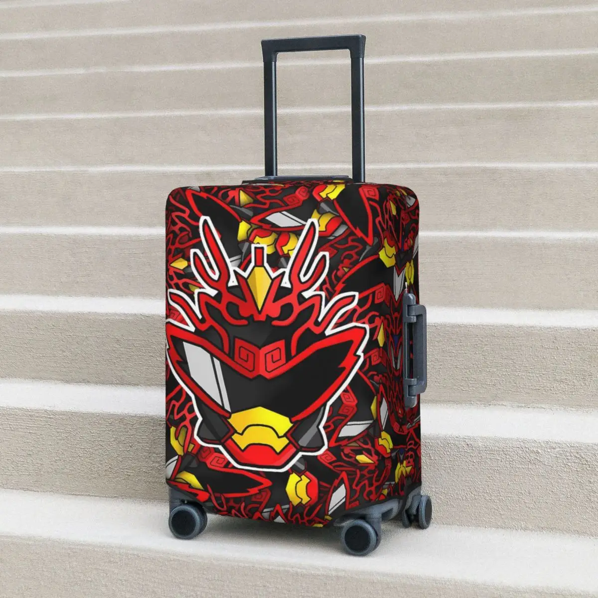 

Red Helmet Art Kamen Rider Suitcase Cover Business Protection Vacation Strectch Luggage Case