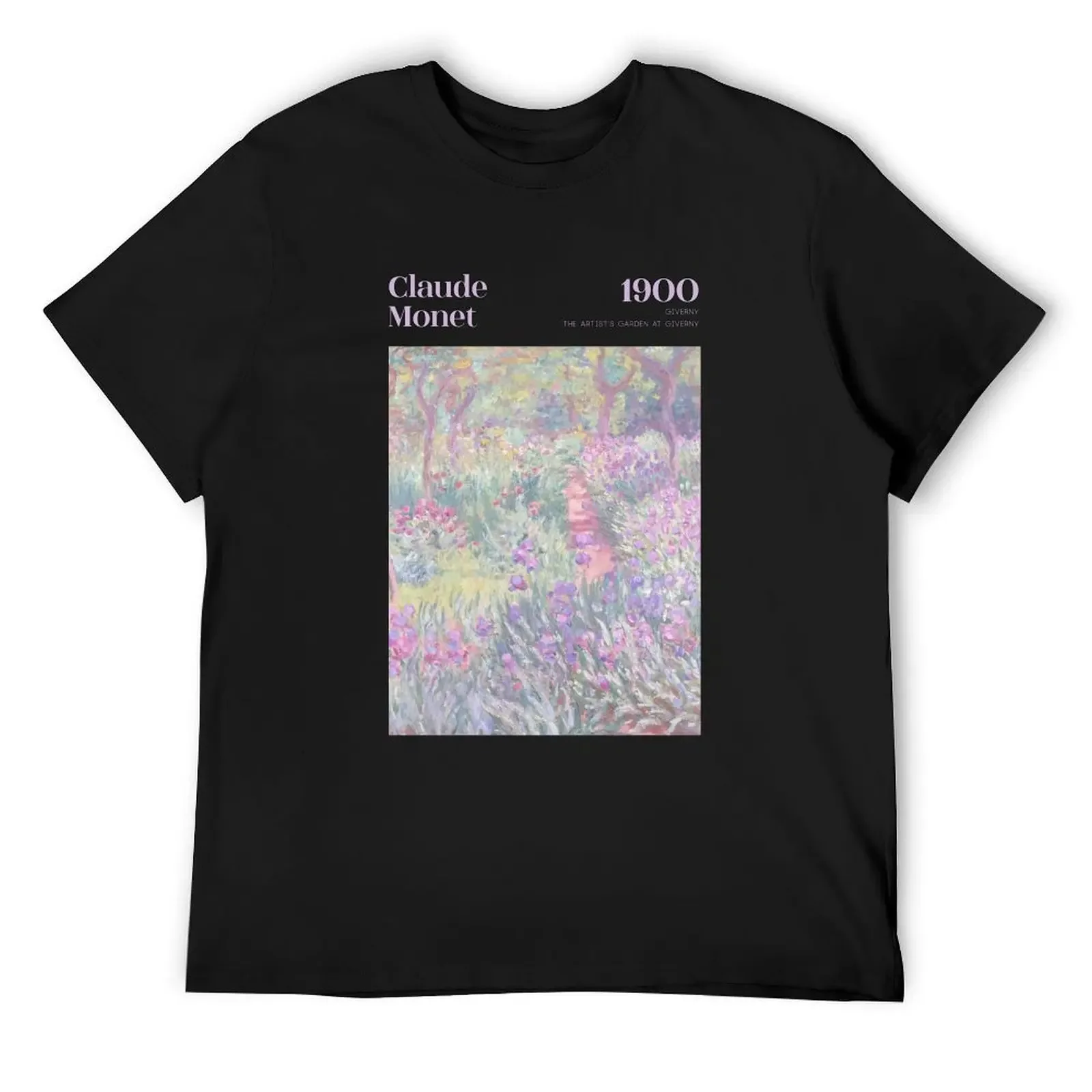 The Artist's Garden at Giverny by Claude Monet, Lavender Lilac Purple T-Shirt shirts graphic tees Men's t shirts