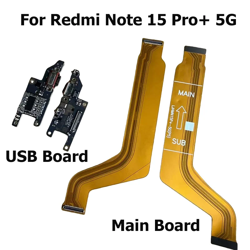 For Xiaomi Redmi Note 15 Pro+ Pro Plus 5G USB Charging Dock Port Mian Mother Mic Microphone Fast Connector Board Flex Cable
