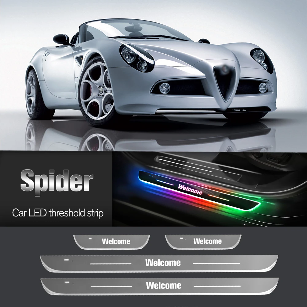 

Car Door Sill Light For Alfa Romeo Spider 916 939 1994-2010 2008 Customized Logo LED Welcome Threshold Pedal Lamp Accessories