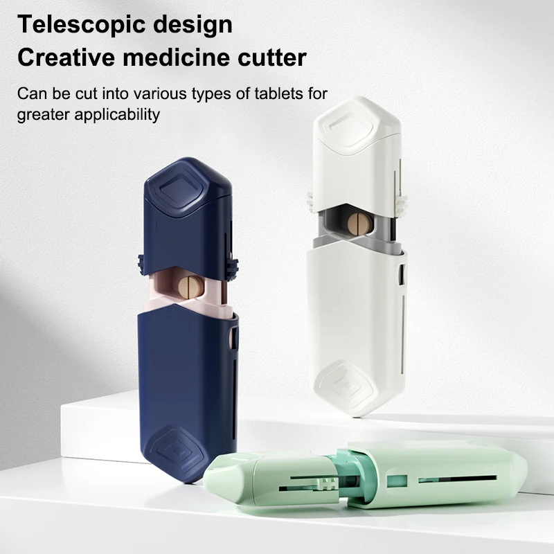 1 Pc Pull-out Cutting Medicine Box, Portable Mini Tablet Cutter, Tablet Divider, Travelling Telescopic Medicine Box