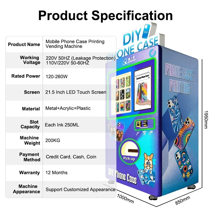 Mobile Phone Case Printing Vending Machine Smart DIY Custom Commercial Printer Machinery