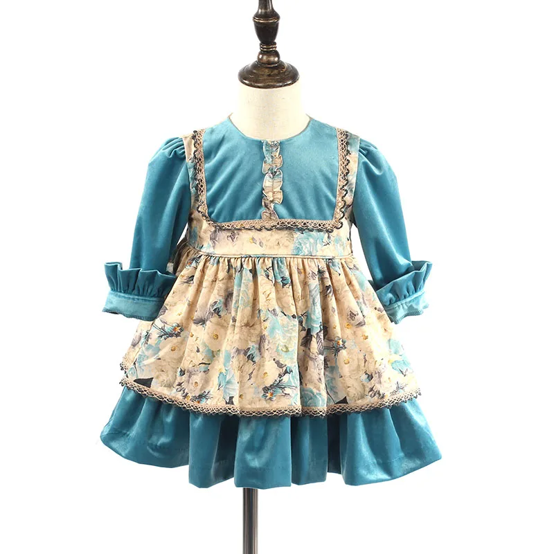 High-end Custom Spanish Lolita Girls Dress Court Style Chiffon Tutu Skirt Kids Dresses for Girls Princess Party Dress for Girls