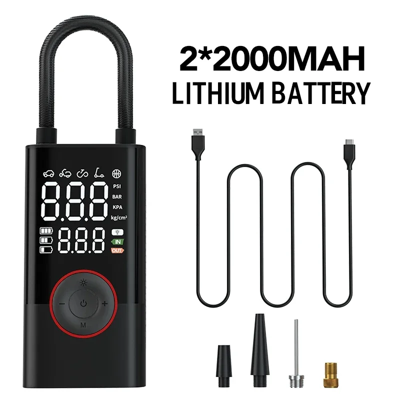 

Portable Inflator Pump Mini Bicycle Electric Tire Inflator Handheld Charging Dual purpose Inflator Pump for car motorcycle balls