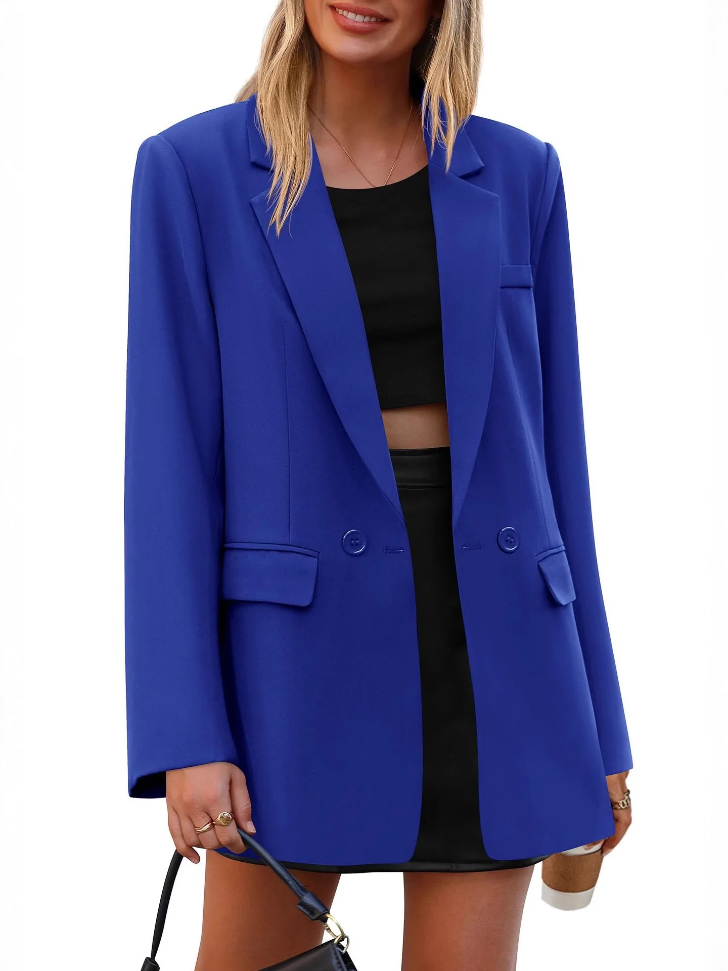 Leisure suit coat for women, loose and slim, suitable for commuting and casual wear.
