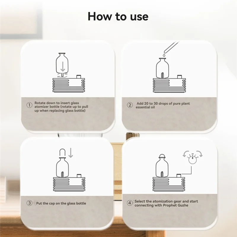 

B98A-Изуляющие диффузоры эфирного масла, беспроводной перезаряжаемый деревянный стеклянный диффузор для холодного аромата для гостиной, домашнего офиса