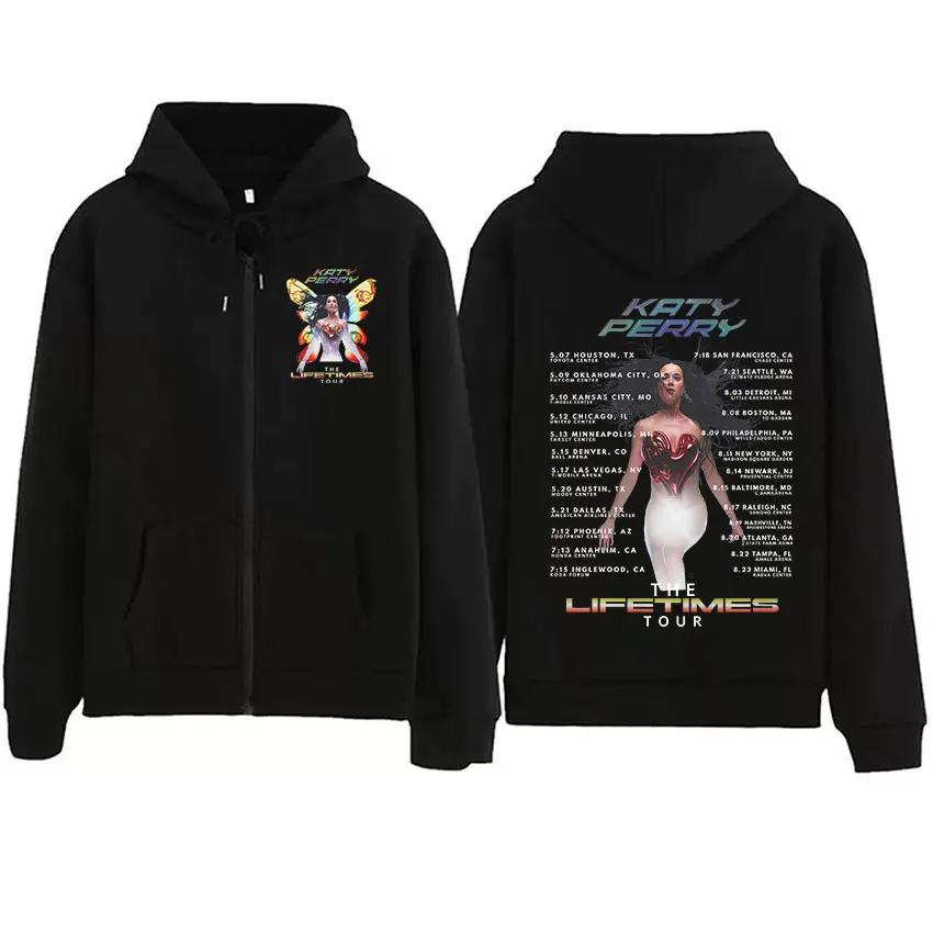 

Katy Perry The Lifetimes Tour 2025 Zip Up Hoodie Unisex Hip Hop Oversized Coats Jacket Sweatshirt Fashion Aesthetic Zipper Hoody
