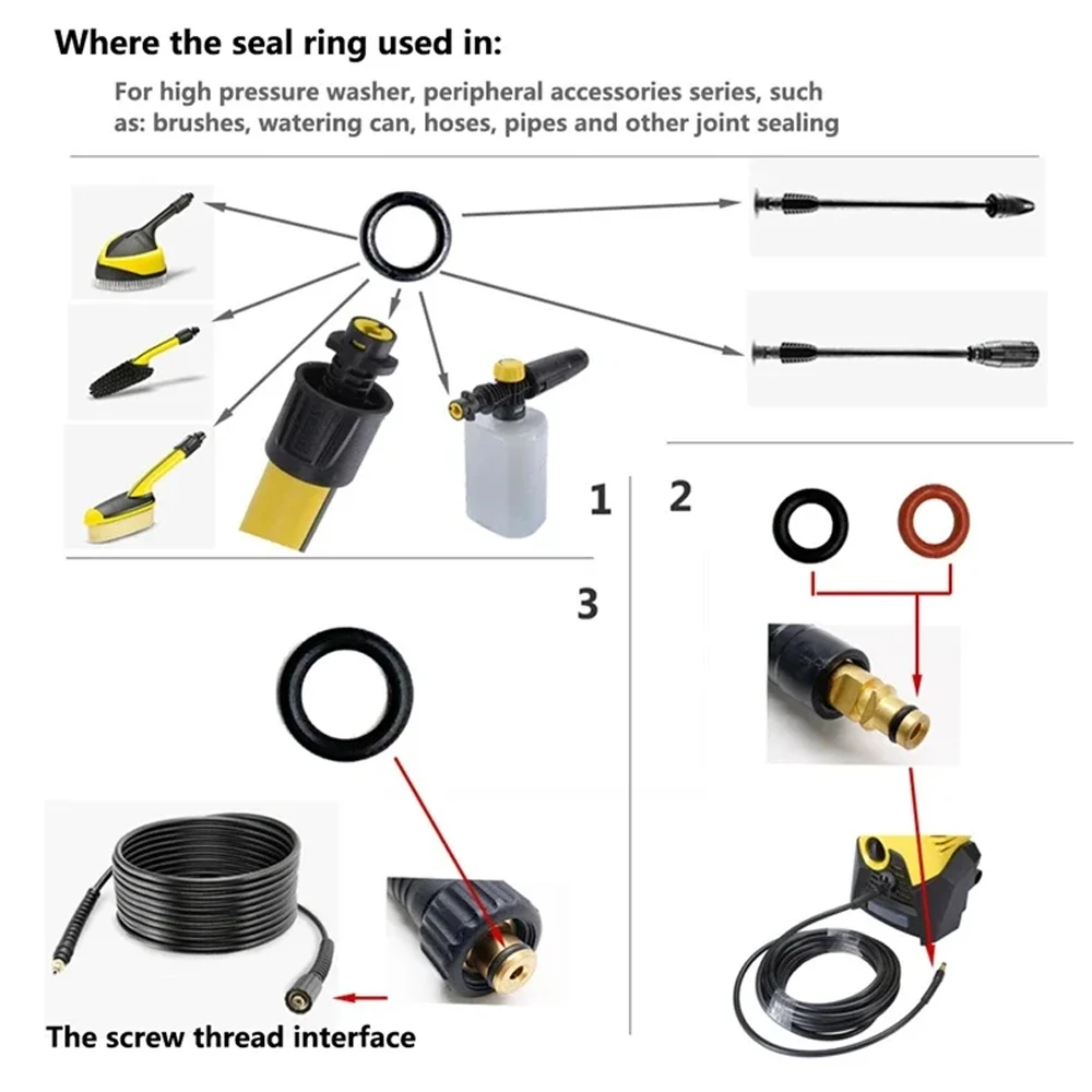 O-Ring for Karcher K2 K3 K4 K5 K6 K7 Lance Hose Nozzle Spare O-Ring Seal 2.640-729.0 Rubber O-Ring Pressure Washer