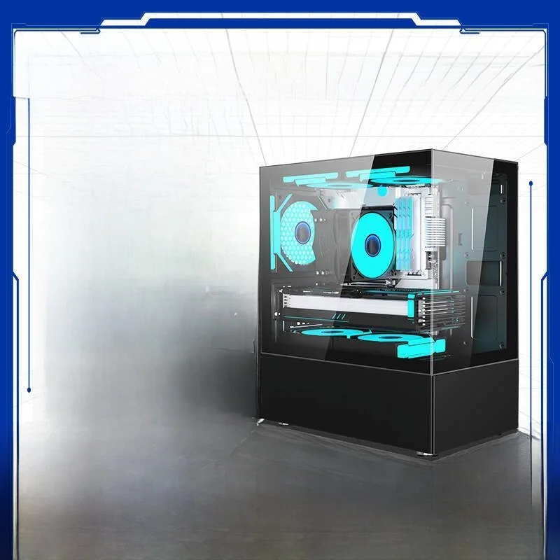 

Чехол Cuter, прозрачное стекло, боковое окно, домашний офис, рабочий стол, вид на море, комната Sle ATX MATX ITX, маленький чехол для башни