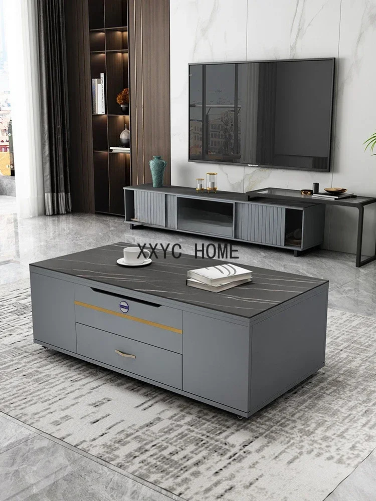 HJ Stone Plate Tea Table Tea Set Integrated Modern Kombucha Table Living Room