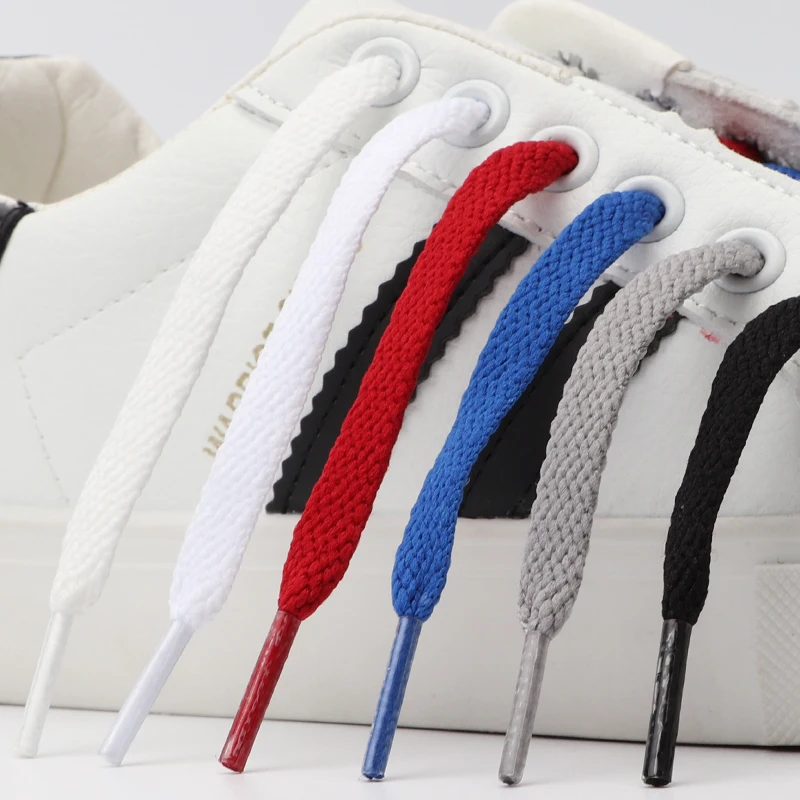Flat Shoelaces for Sneakers Classic White Black Shoe Laces Canvas Basketball Casual Tennis Shoelace for 36 Colors Women Man