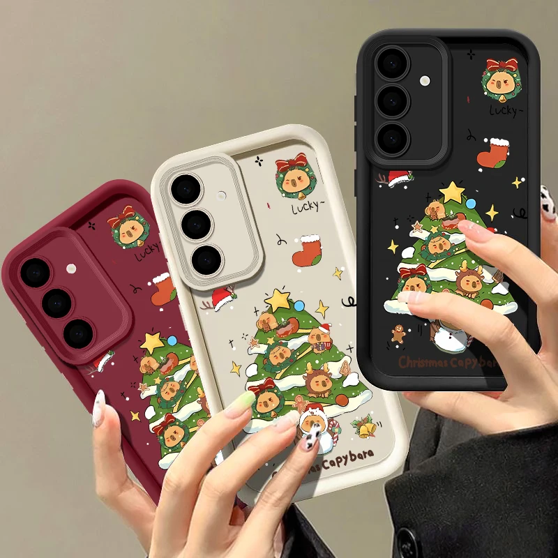 Cartoon Weihnachtsbaum Fall für Samsung Galaxy A17 A56 A16 A15 A55 A54 5G S25 Rand S24 S22 S23 Ultra Plus S24 FE TPU Telefon Abdeckung