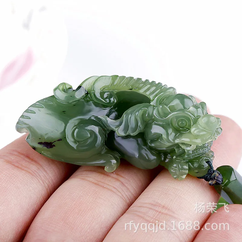 Hotan Men And Women, Large Pixiu Jade Pendant Necklace