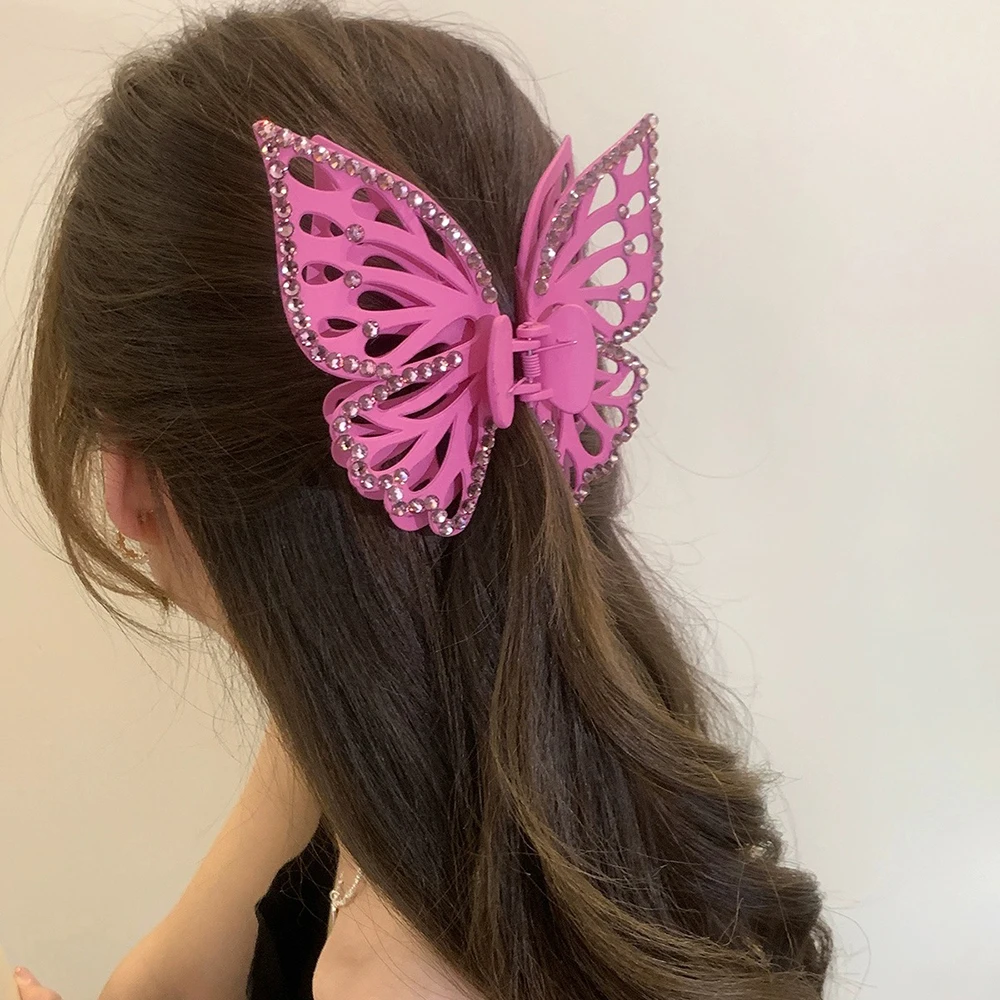 Mode Vlinder Haarklauw Voor Vrouwen Elegante Holle Krab Clips Rug Hoofd Haarspeld Acryl Haarspeldjes Meisjes Haaraccessoires