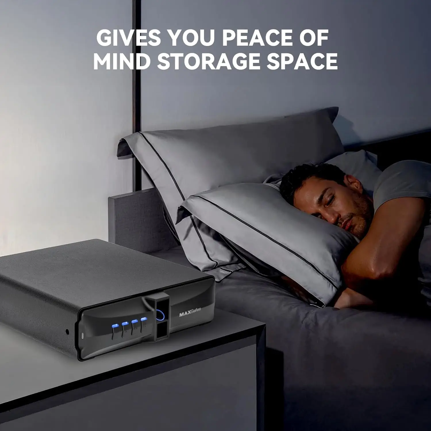 Drawer Safe with Super Biometric Finger Vein Recognition Lock for Two Pistols Storage Safe Quick Access with Biometric Fingerpri