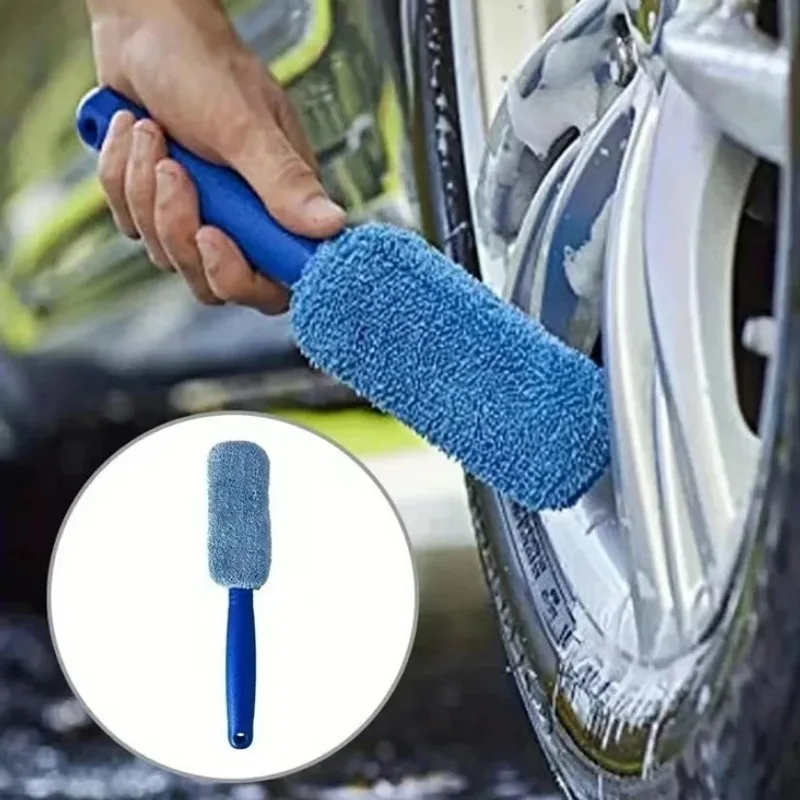 Escova de Limpeza de Rodas de Fibra Ultrafina, Escova para Pneus sem Riscos, Acessórios Gerais para Limpeza de Pneus Automotivos
