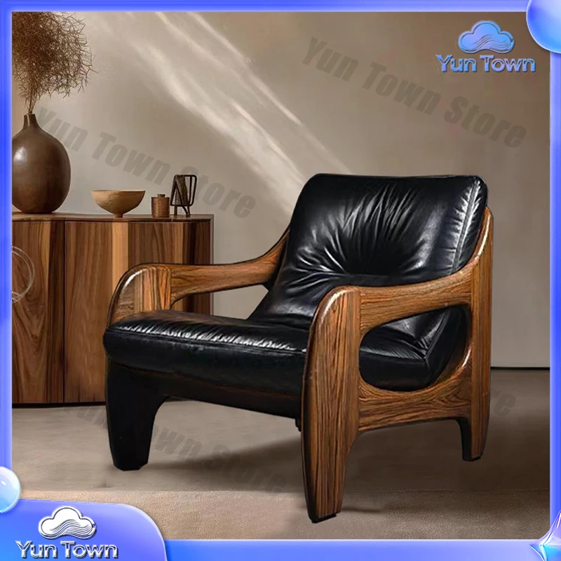 Wooden Black Living Room Chairs Modern Leisure Comfortable Oversized Chair Nordic Puffs Relaxing Mecedora Adullto Smart Home