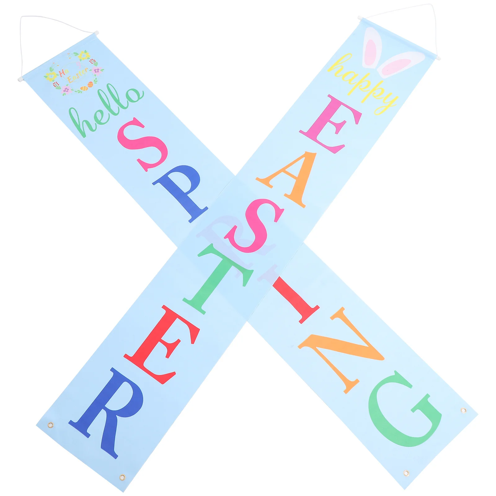 

2Pcs Easter Door Banners Good Quality Material Bright Digital Printing Creative Easter Party Decor for Front Door Bedroom Porch
