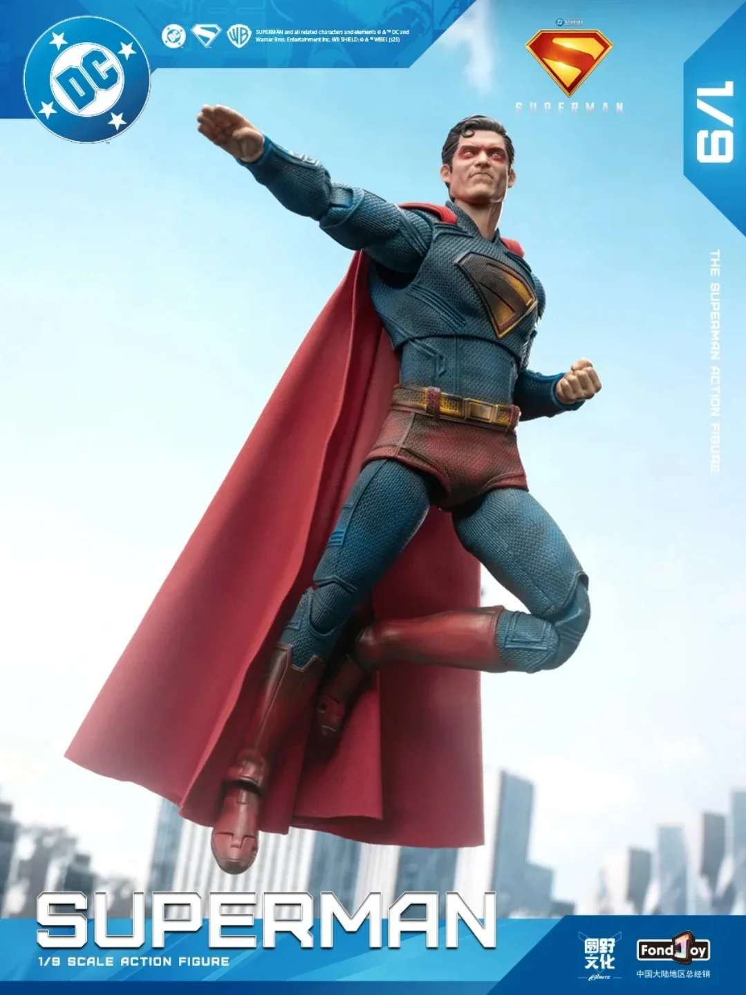 Fondjoy batalha danificada superman figura de ação dc liga da justiça figuras detetive quadrinhos superman modelo estátua móvel brinquedos