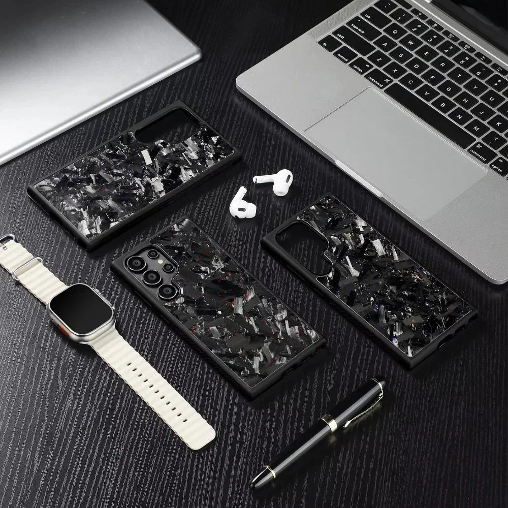 

Magnetic Real Forged Carbon Fiber 100% For Samsung Galaxy S25 S24 S23 S22 S21 Ultra S24 FE Wireless Charging Cover With MagSafe