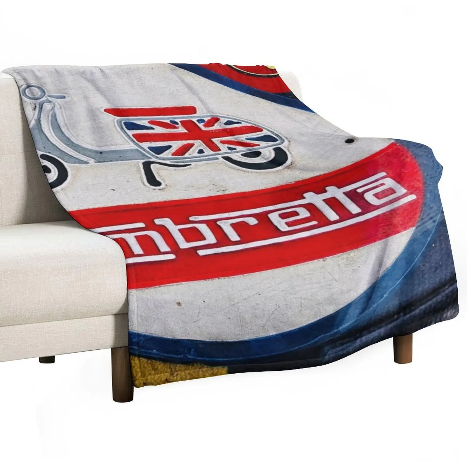 vintage Lambretta advertising signs Throw Blanket Personalized Gift Softest Thins Sleeping Bag Bed Soft Big Blankets