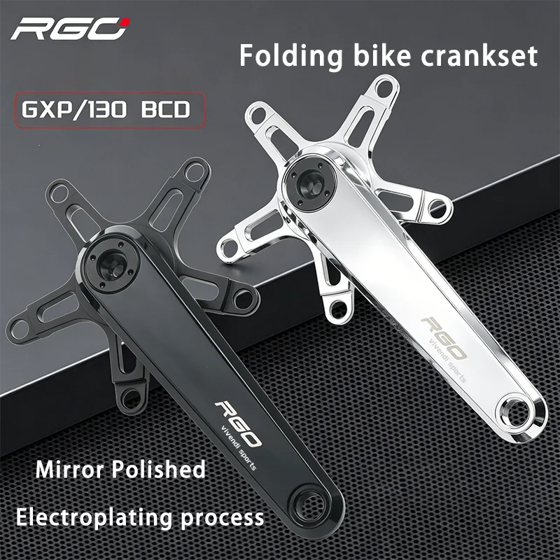 guarnitura-bici-pieghevole-rgo-fr-60-165mm-24mm-gxp-130bcd-48-50-52t-in-alluminio-lucidato-a-specchio-argento-nero-con-bb