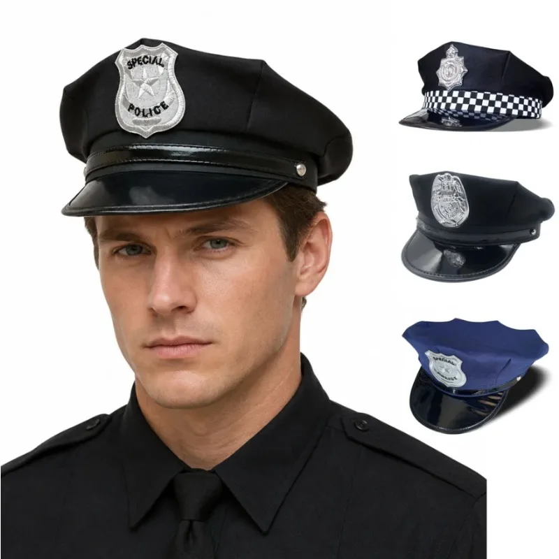 2026 Series Octagonal Policia Hat Classic Adult Neutral Role-playing Hat Stage Performance Hat Party Performance Disguised Cheap